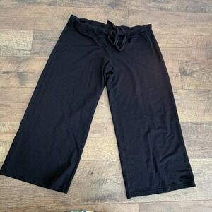 Vintage GAP BODY Black Wide Leg Cropped Lounge Pants Women's Size L